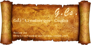 Götzemberger Csaba névjegykártya